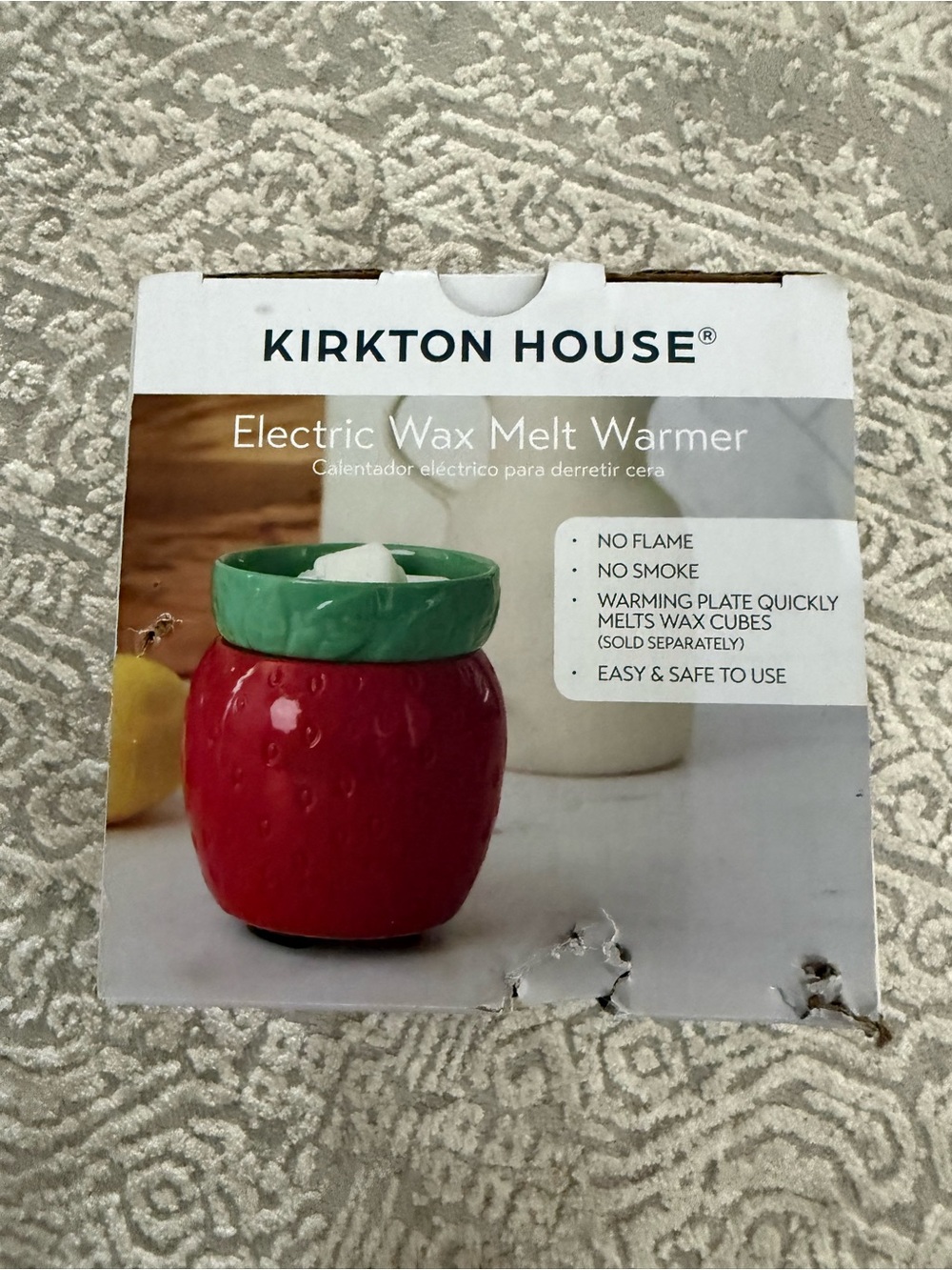 Kirkton House Red Wax Melt Warmer with Green Bowl Accent